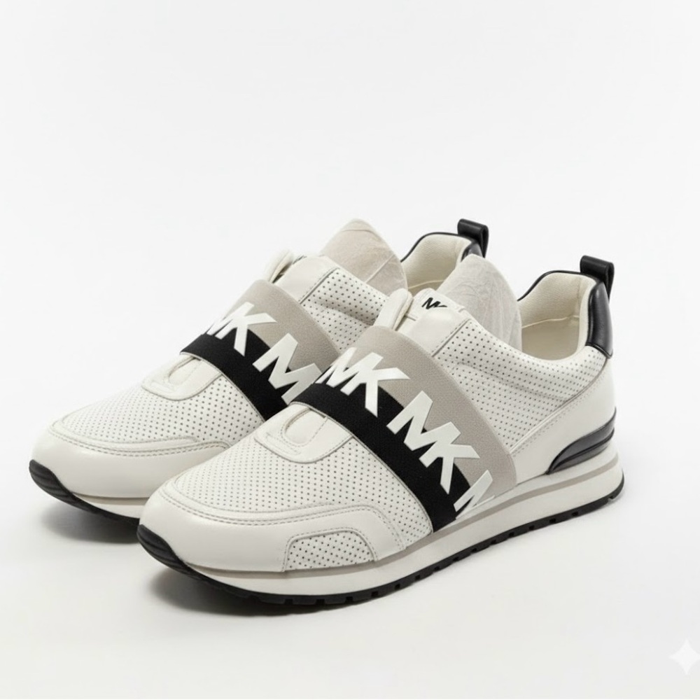 Michael Kors White and Black Sneakers